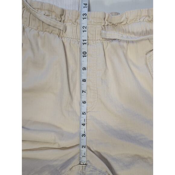 LOFT Pull On Pants Women’s Large Beige Paperbag Waist Casual Lightweight Cotton - Picture 8 of 16